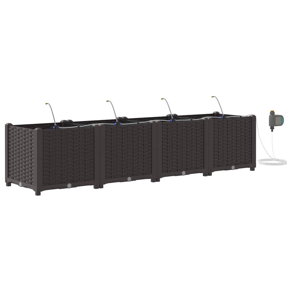 Hageblomsterpotte 4 stk. Brun 160 x 40 x 37,5 cm PP