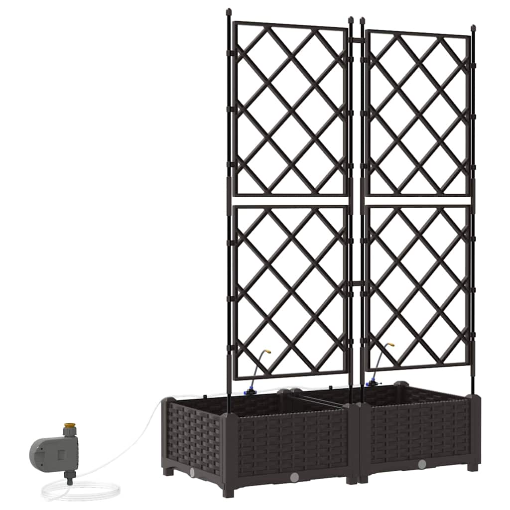 Hageblomsterpotte 2 pcs Brun 80 x 40 x 126 cm Plast