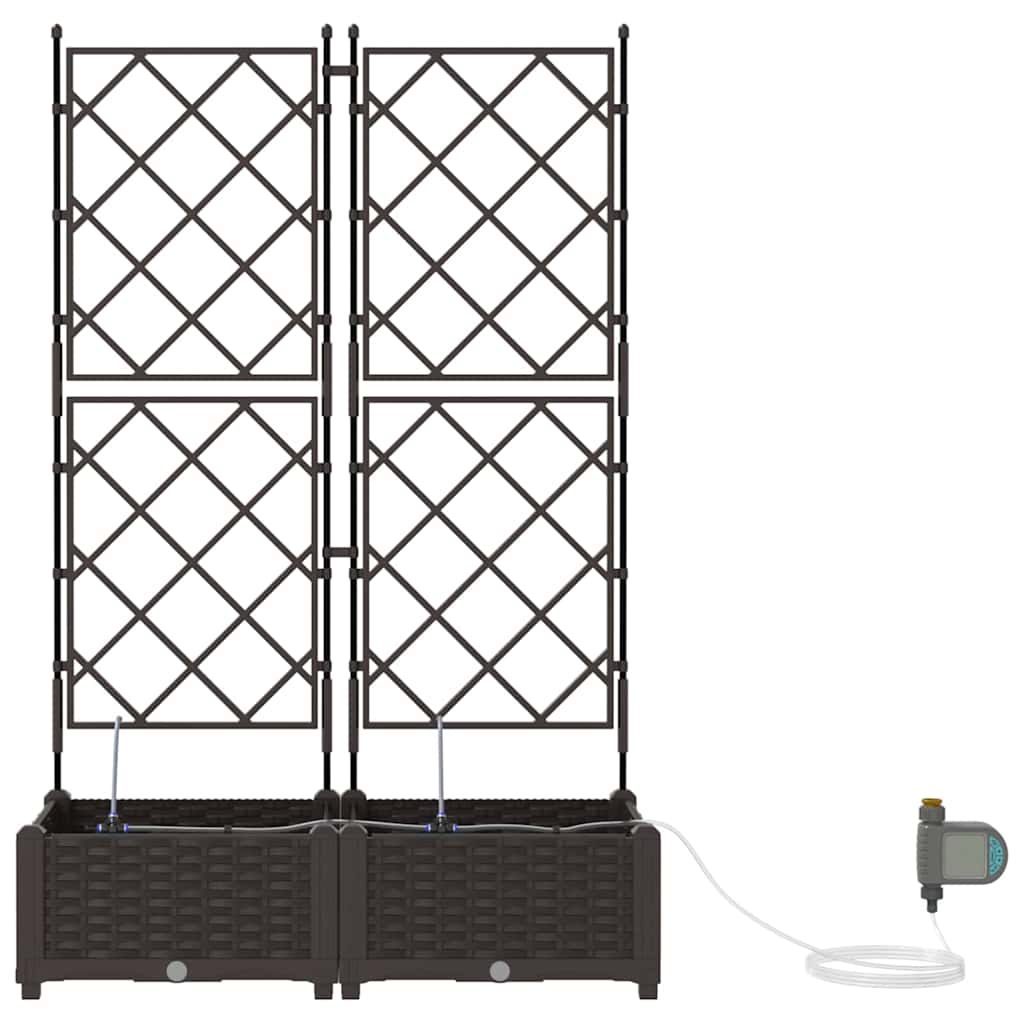 Hageblomsterpotte 2 pcs Brun 80 x 40 x 126 cm Plast