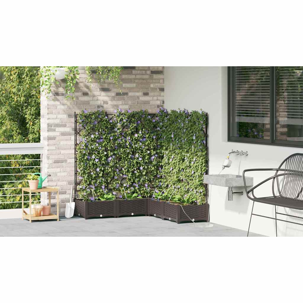 Hageblomsterpotte 5 stk. Brun 120 x 120 x 126 cm PP