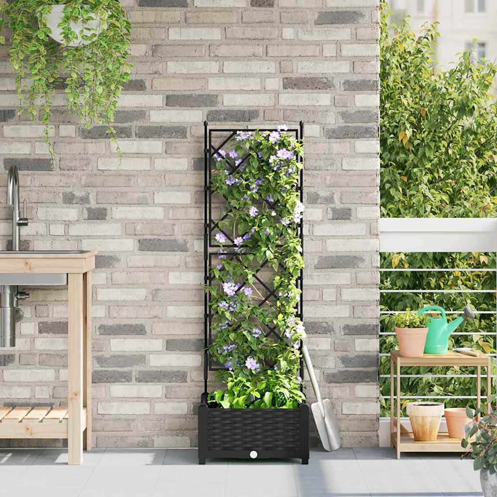 Hageblomsterpotte Svart 40 x 40 x 125,5 cm PP