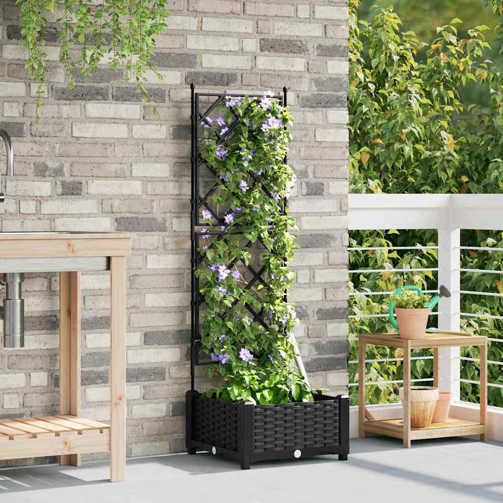 Hageblomsterpotte Svart 40 x 40 x 125,5 cm PP
