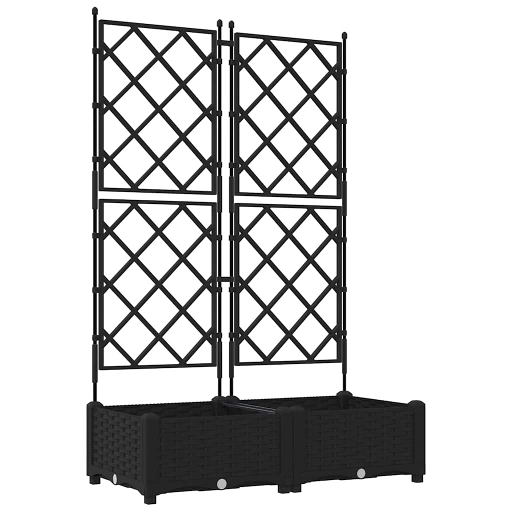 Hageblomsterpotte 2 pcs Svart 80 x 40 x 125,5 cm Plast