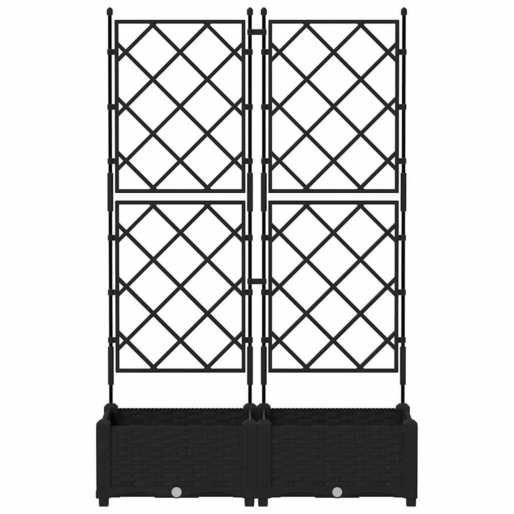 Hageblomsterpotte 2 pcs Svart 80 x 40 x 125,5 cm Plast