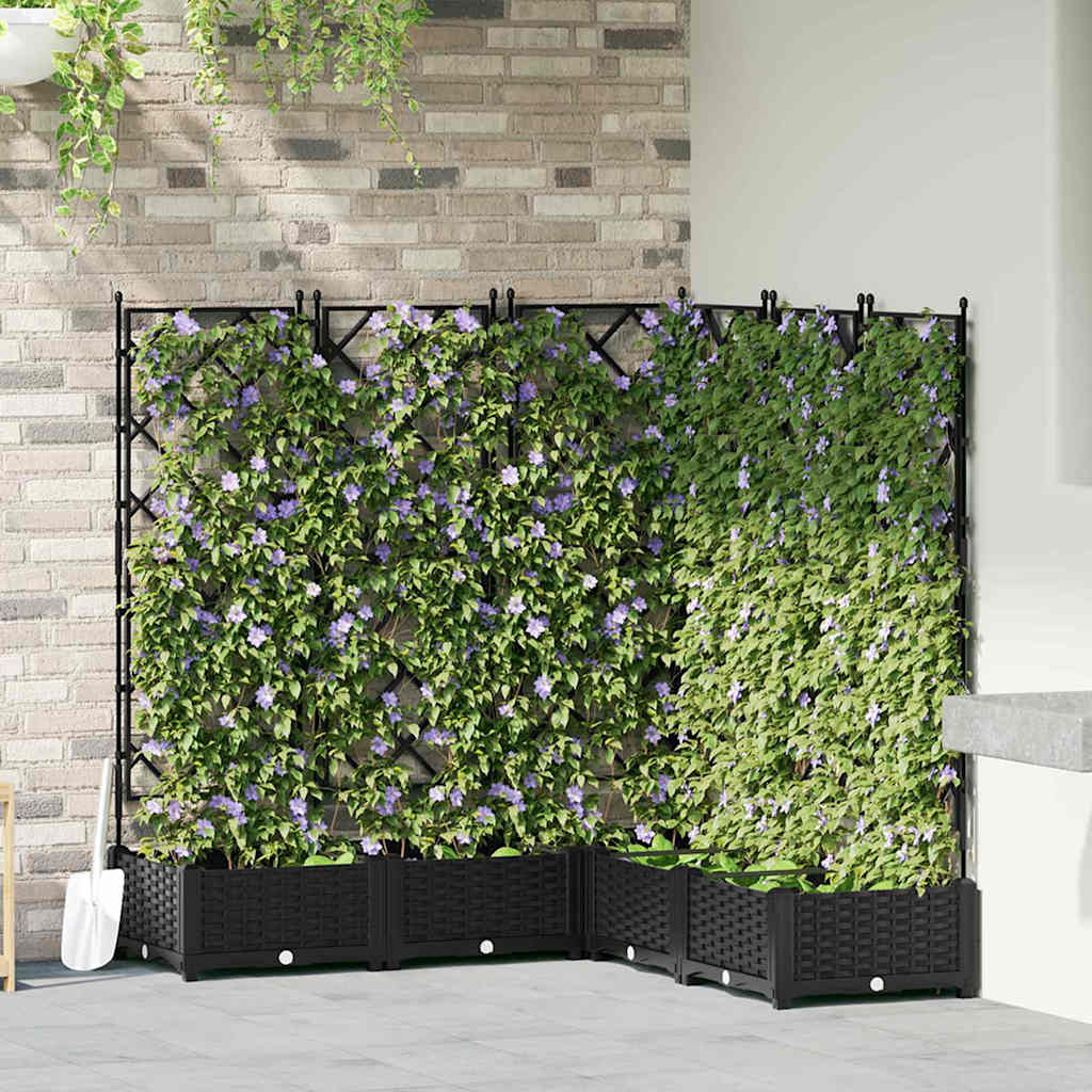 Hageblomsterpotte 5 pcs Svart 120 x 120 x 125,5 cm Plast