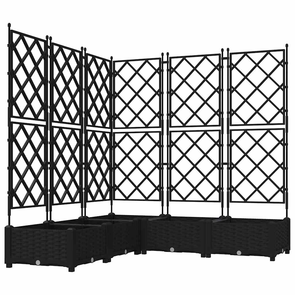 Hageblomsterpotte 5 pcs Svart 120 x 120 x 125,5 cm Plast