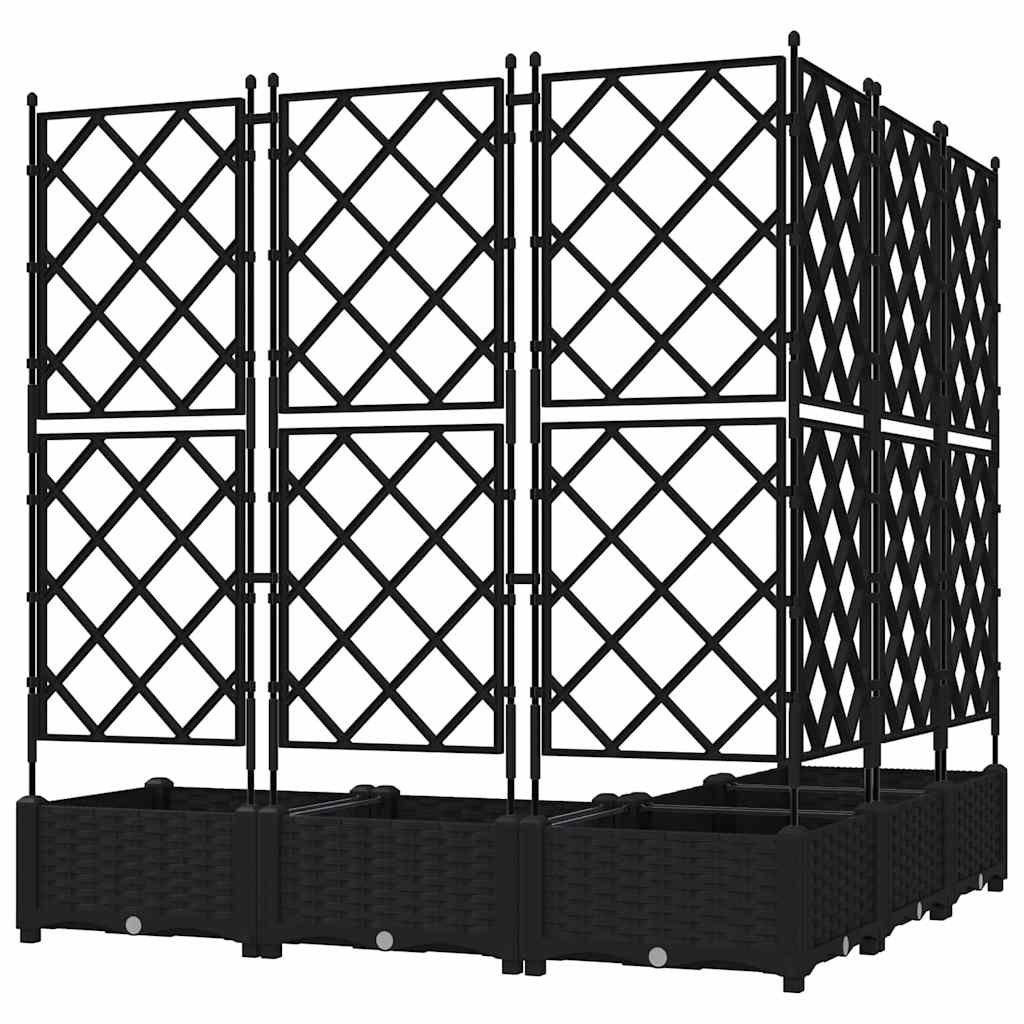 Hageblomsterpotte 5 pcs Svart 120 x 120 x 125,5 cm Plast