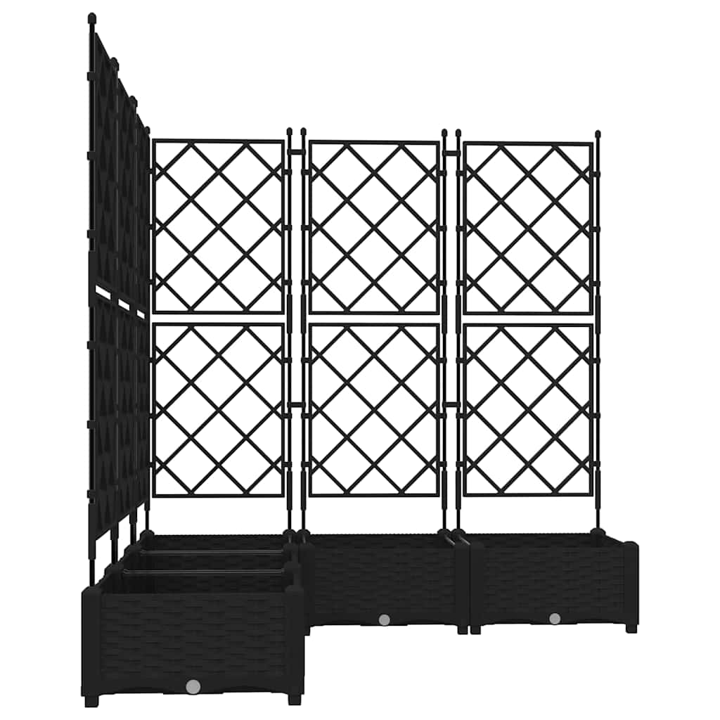 Hageblomsterpotte 5 pcs Svart 120 x 120 x 125,5 cm Plast