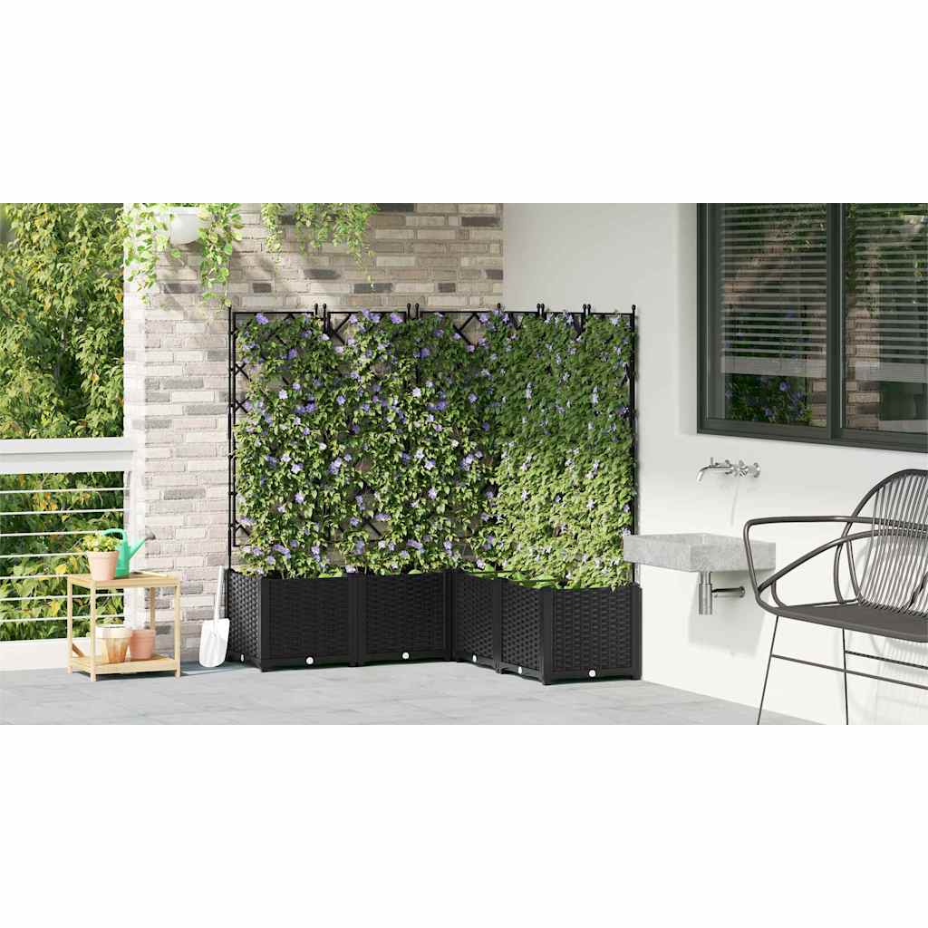 Hageblomsterpotte 5 stk. Svart 120 x 120 x 143 cm PP
