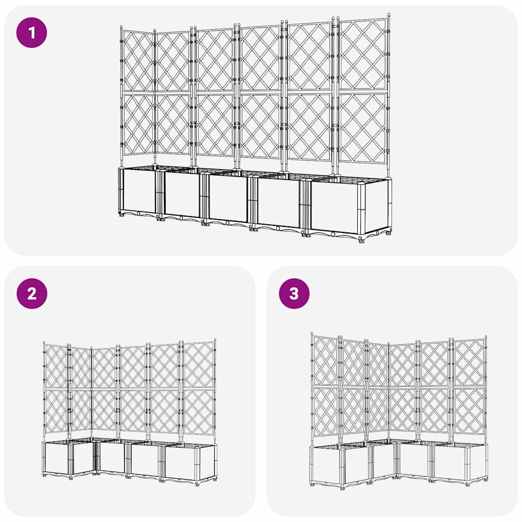 Hageblomsterpotte 5 stk. Svart 120 x 120 x 143 cm PP