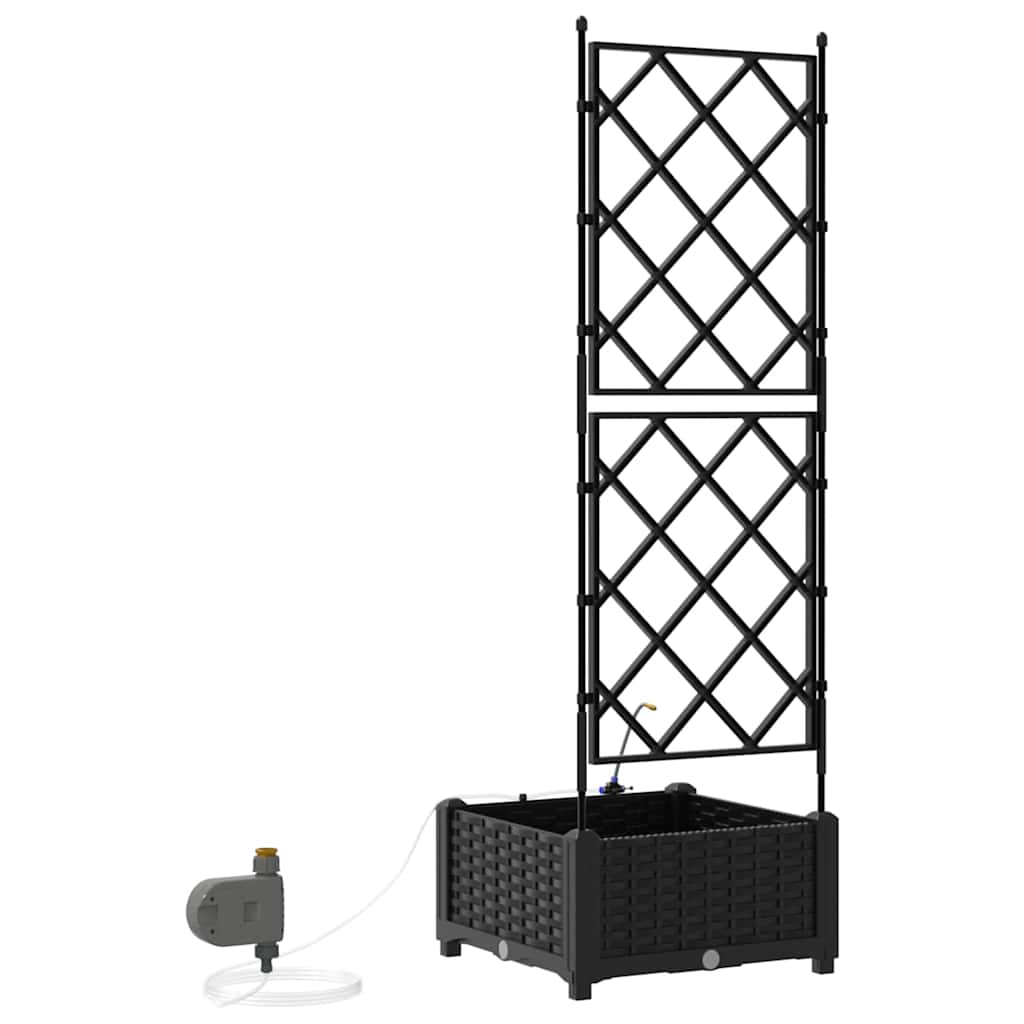 Hageblomsterpotte Svart 40 x 40 x 126 cm PP
