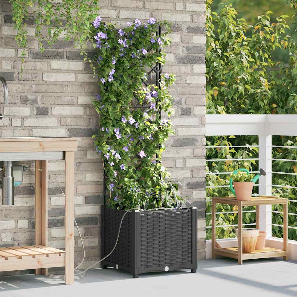 Hageblomsterpotte Svart 40 x 40 x 142 cm Plast