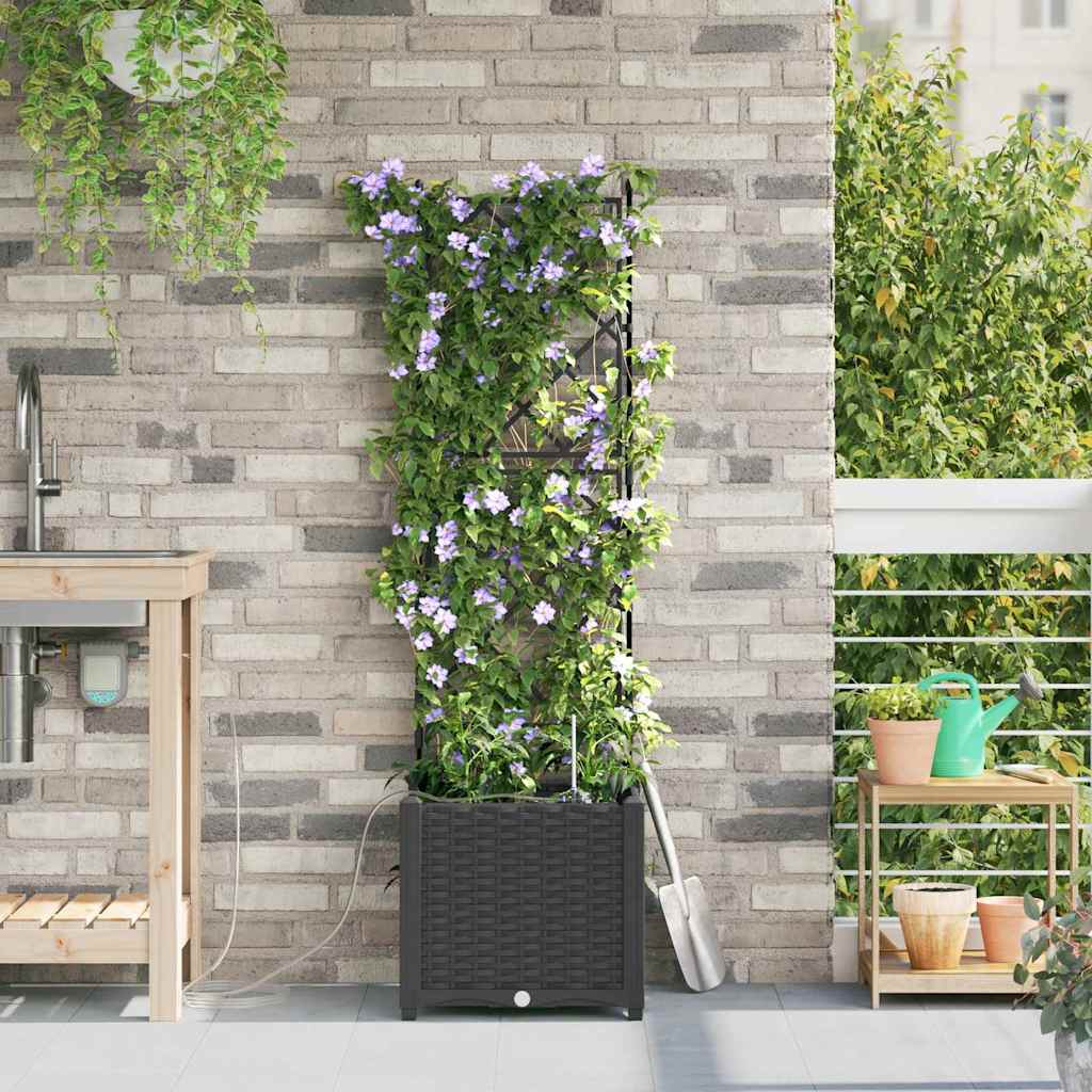 Hageblomsterpotte Svart 40 x 40 x 142 cm Plast