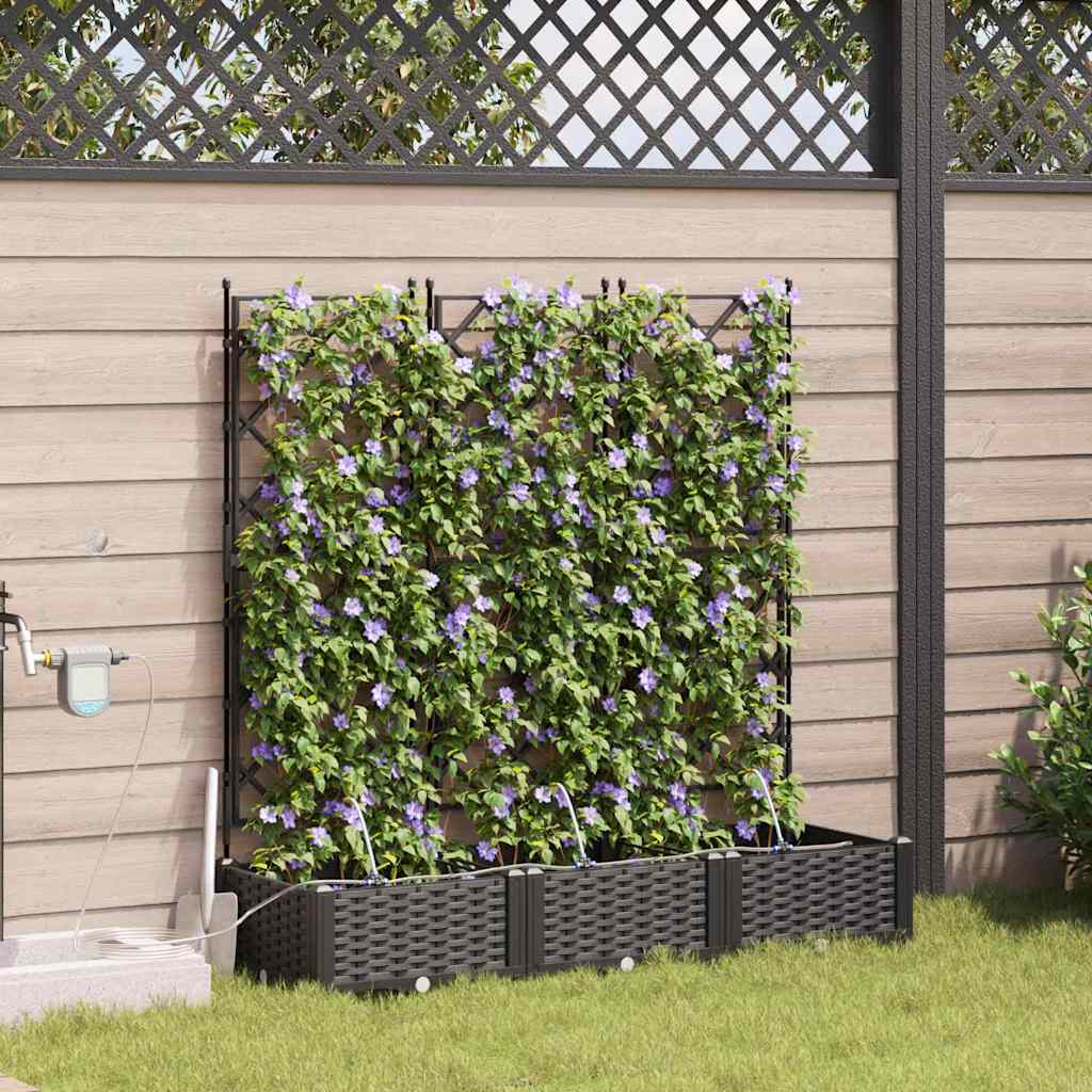 Hageblomsterpotte 3 pcs Svart 120 x 40 x 126 cm Plast