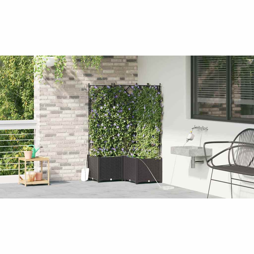 Hageblomsterpotte 3 stk. Svart 80 x 80 x 142 cm PP