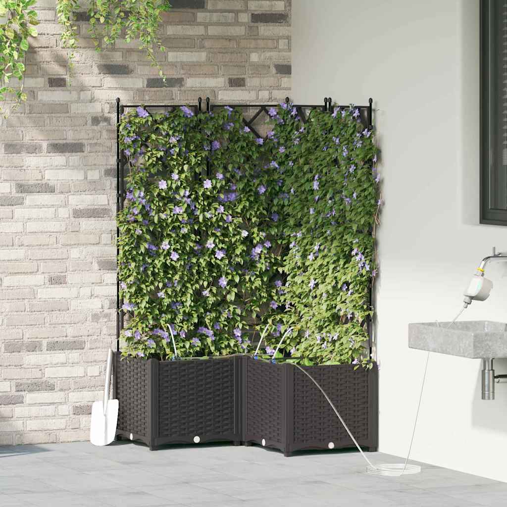 Hageblomsterpotte 3 stk. Svart 80 x 80 x 142 cm PP