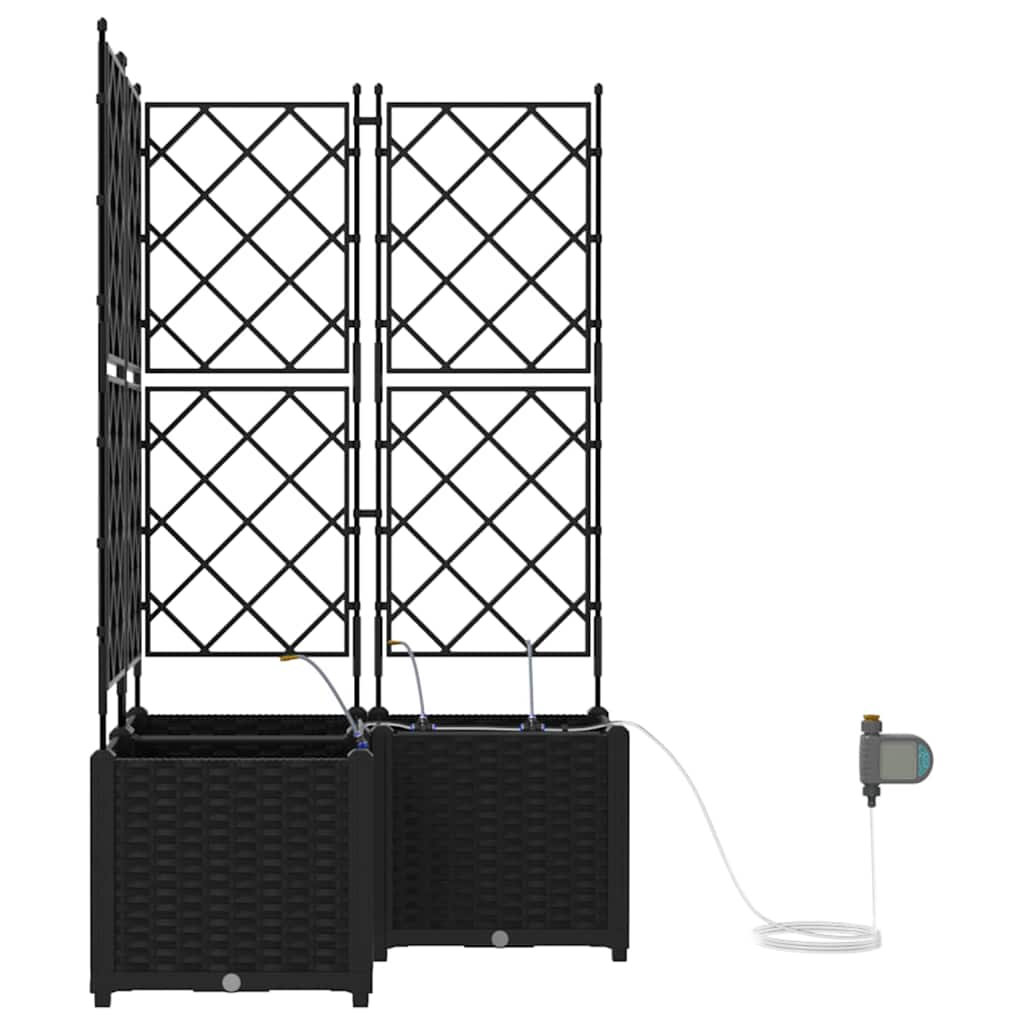 Hageblomsterpotte 3 stk. Svart 80 x 80 x 142 cm PP