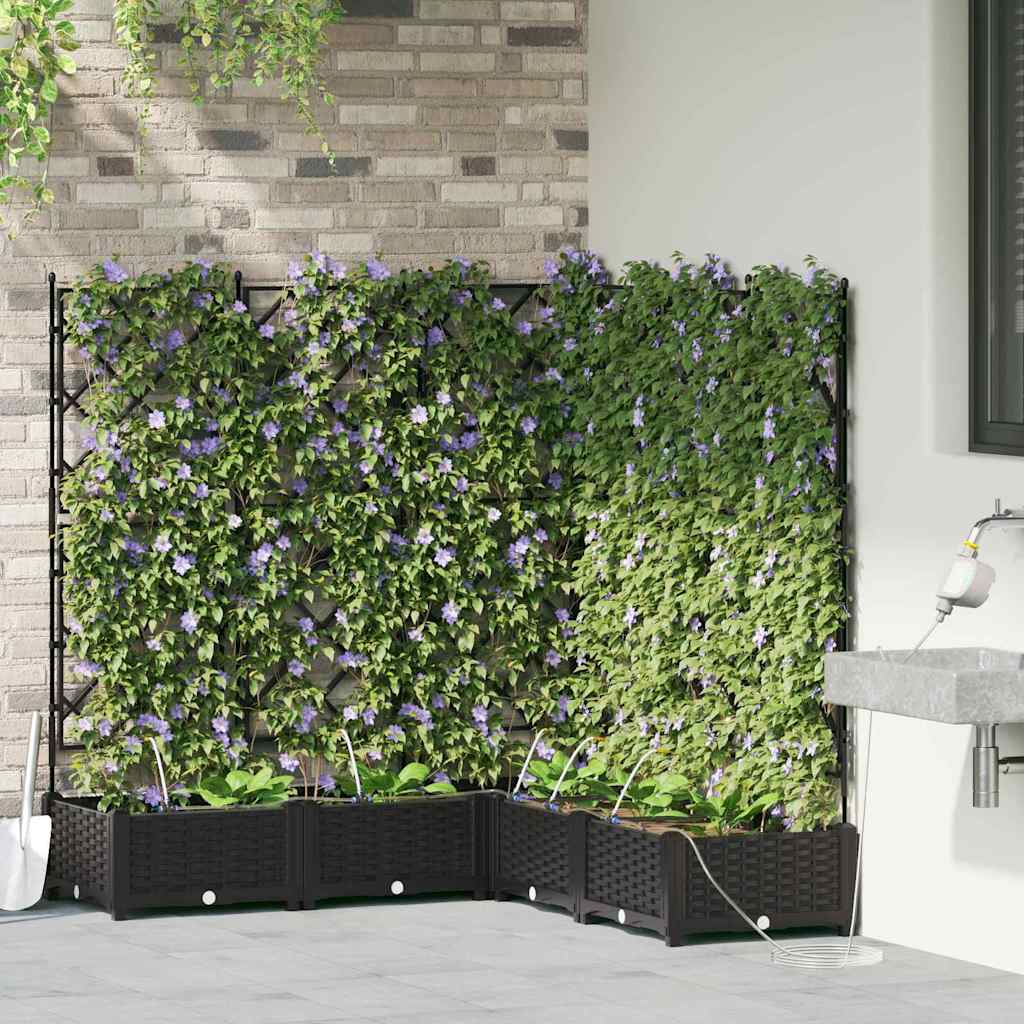 Hageblomsterpotte 5 stk. Svart 120 x 120 x 126 cm PP
