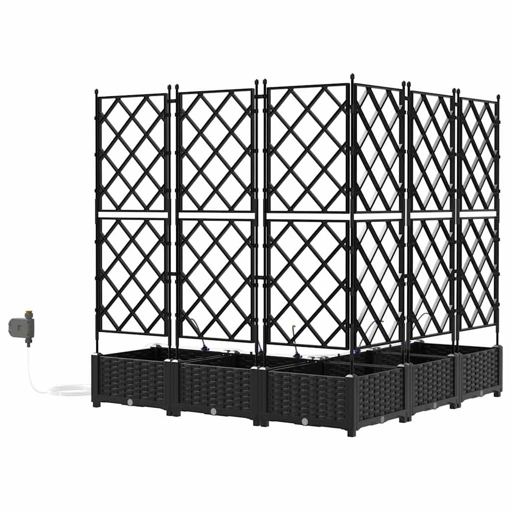 Hageblomsterpotte 5 stk. Svart 120 x 120 x 126 cm PP