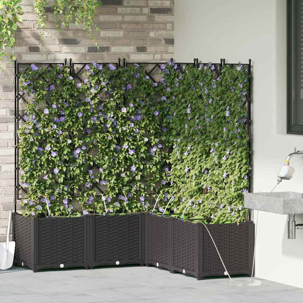 Hageblomsterpotte 5 pcs Svart 120 x 120 x 142 cm Plast