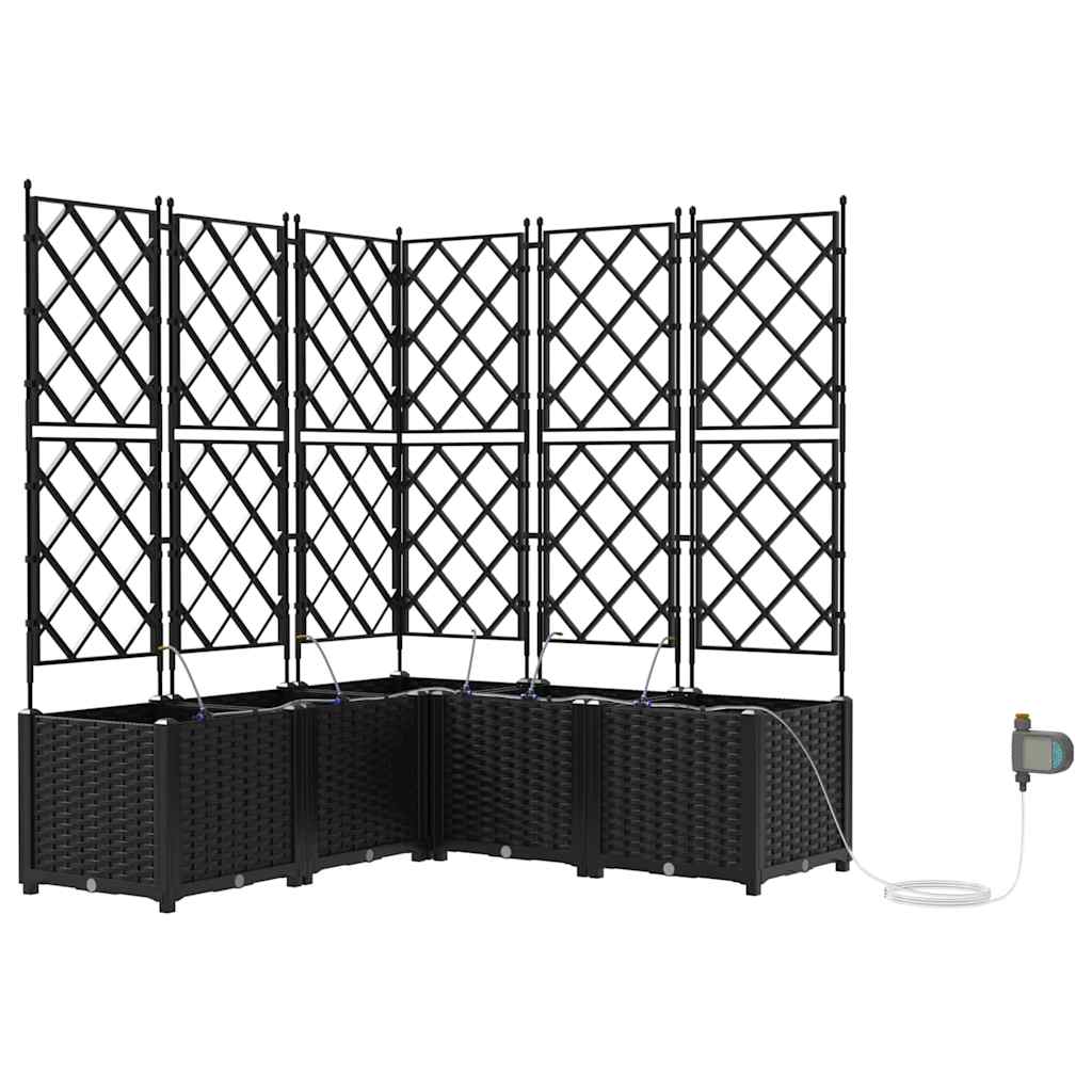 Hageblomsterpotte 5 pcs Svart 120 x 120 x 142 cm Plast