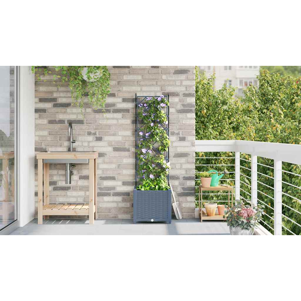 Hageblomsterpotte Lysegrå 40 x 40 x 143 cm PP