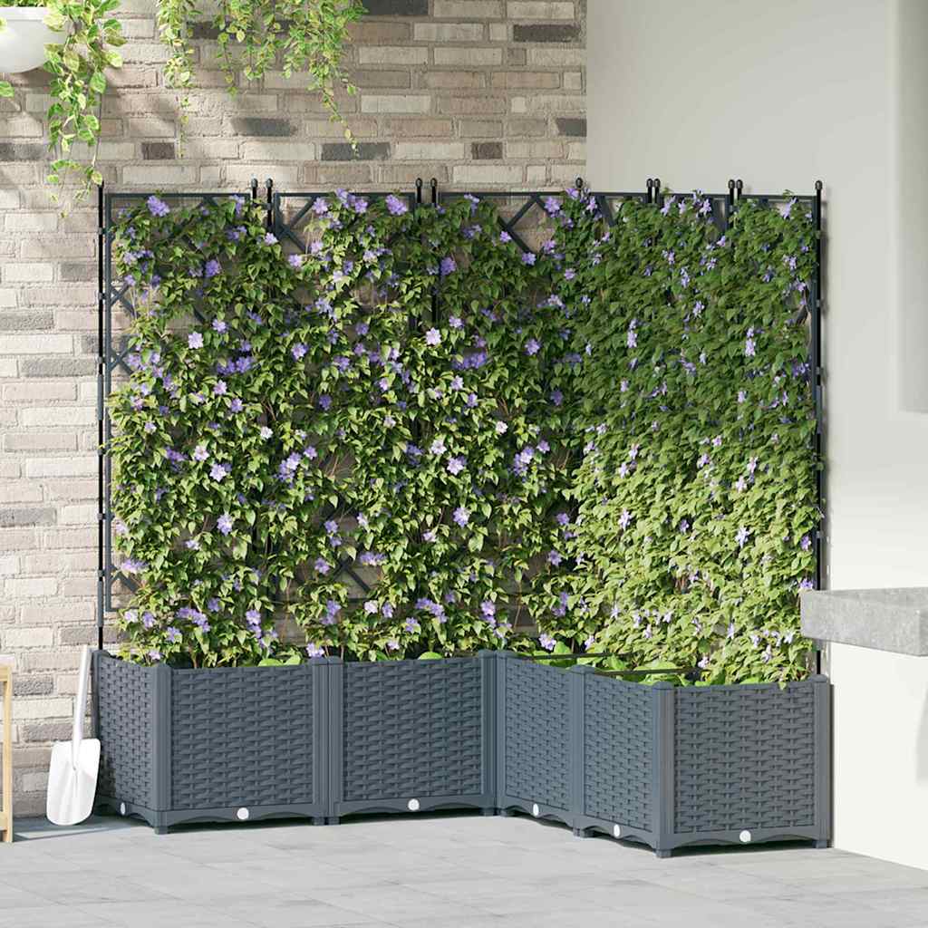 Hageblomsterpotte 5 stk. Lysegrå 120 x 120 x 143 cm PP