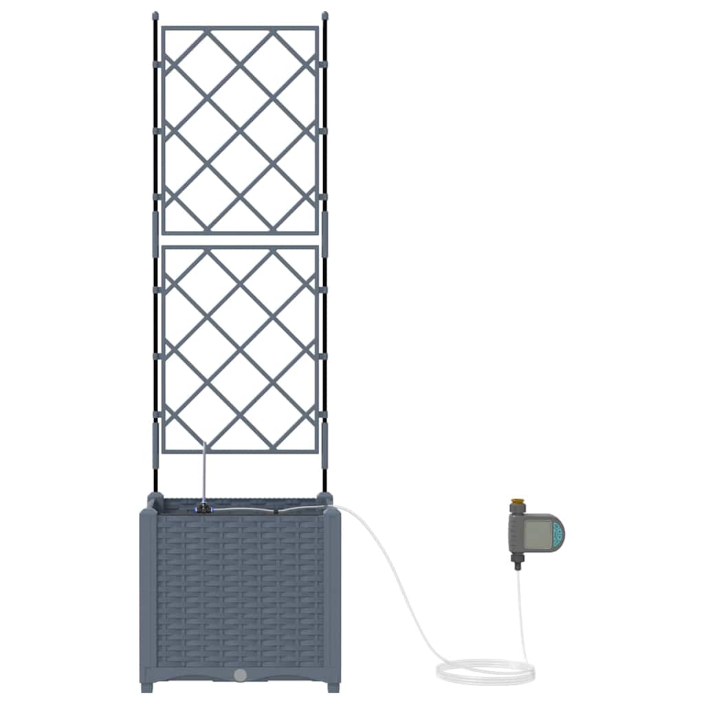 Hageblomsterpotte 2 pcs Lys Grå 40 x 40 x 142 cm Plast