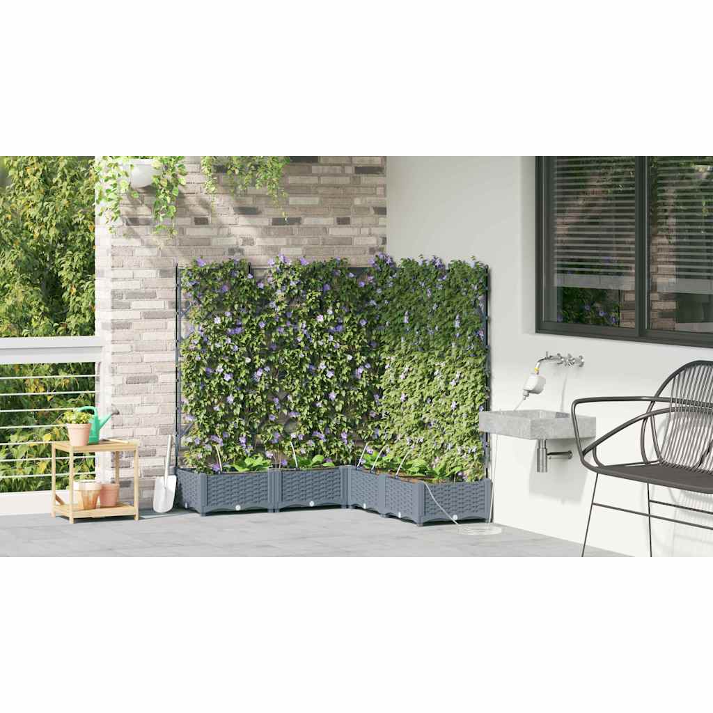Hageblomsterpotte 5 pcs Lys Grå 120 x 120 x 126 cm Plast