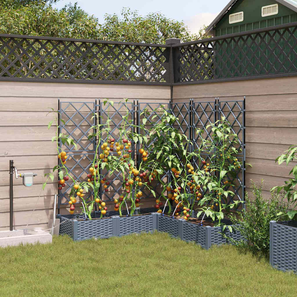Hageblomsterpotte 5 pcs Lys Grå 120 x 120 x 126 cm Plast