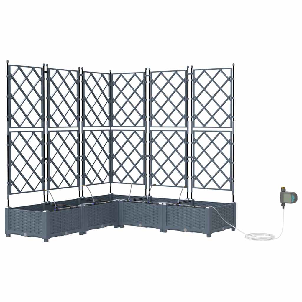 Hageblomsterpotte 5 pcs Lys Grå 120 x 120 x 126 cm Plast