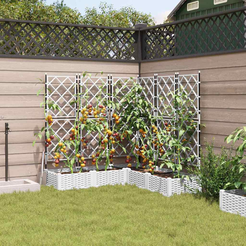Hageblomsterpotte 5 stk. Hvit 120 x 120 x 125,5 cm PP