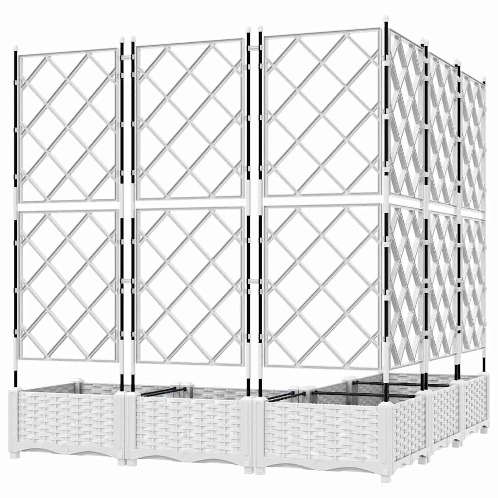 Hageblomsterpotte 5 stk. Hvit 120 x 120 x 125,5 cm PP