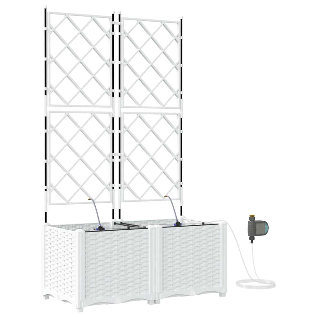 Hageblomsterpotte 2 stk. Hvit 80 x 40 x 142 cm PP