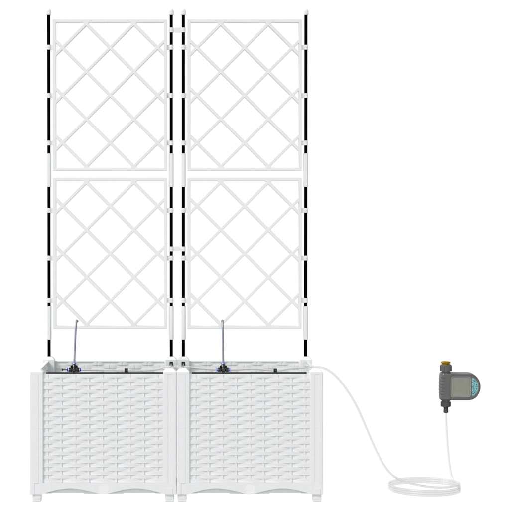 Hageblomsterpotte 2 stk. Hvit 80 x 40 x 142 cm PP