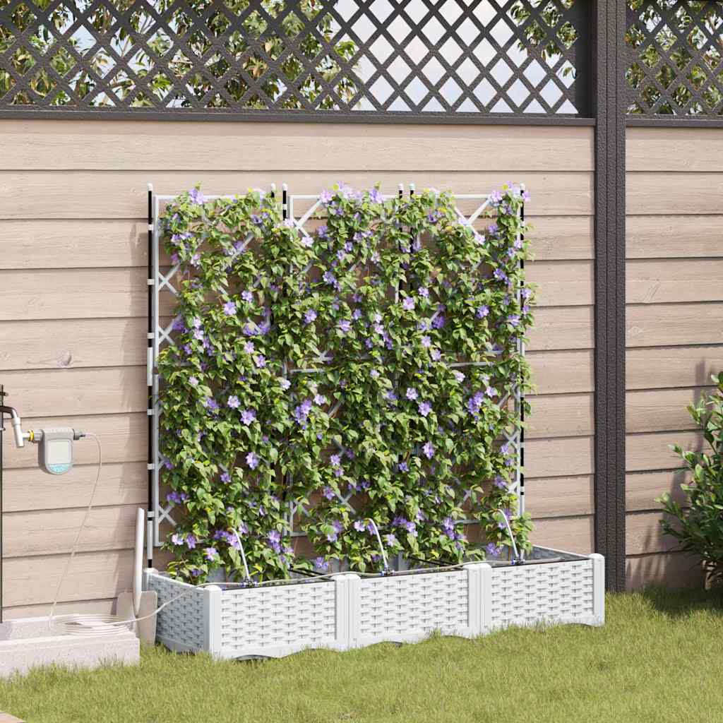 Hageblomsterpotte 3 stk. Hvit 120 x 40 x 126 cm PP