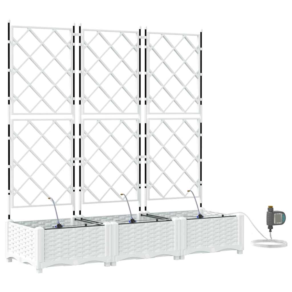 Hageblomsterpotte 3 stk. Hvit 120 x 40 x 126 cm PP