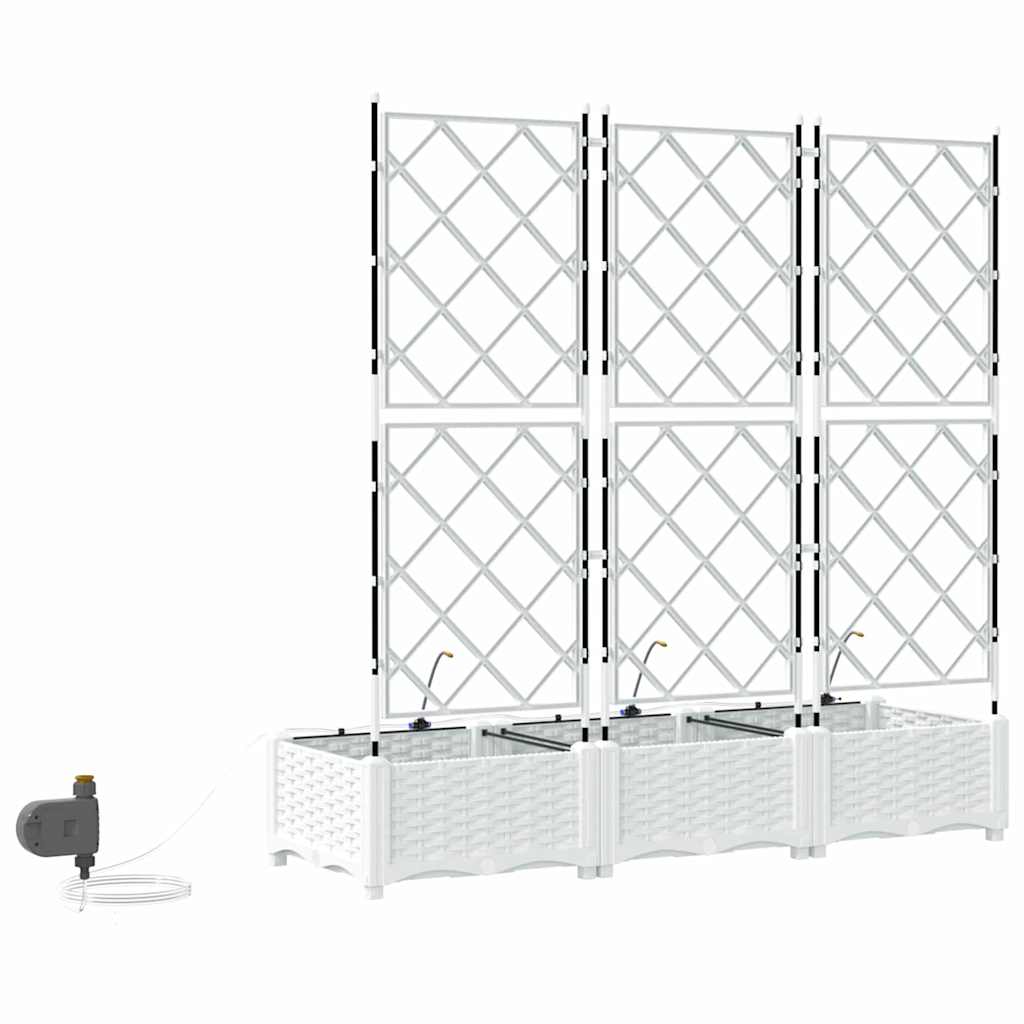 Hageblomsterpotte 3 stk. Hvit 120 x 40 x 126 cm PP