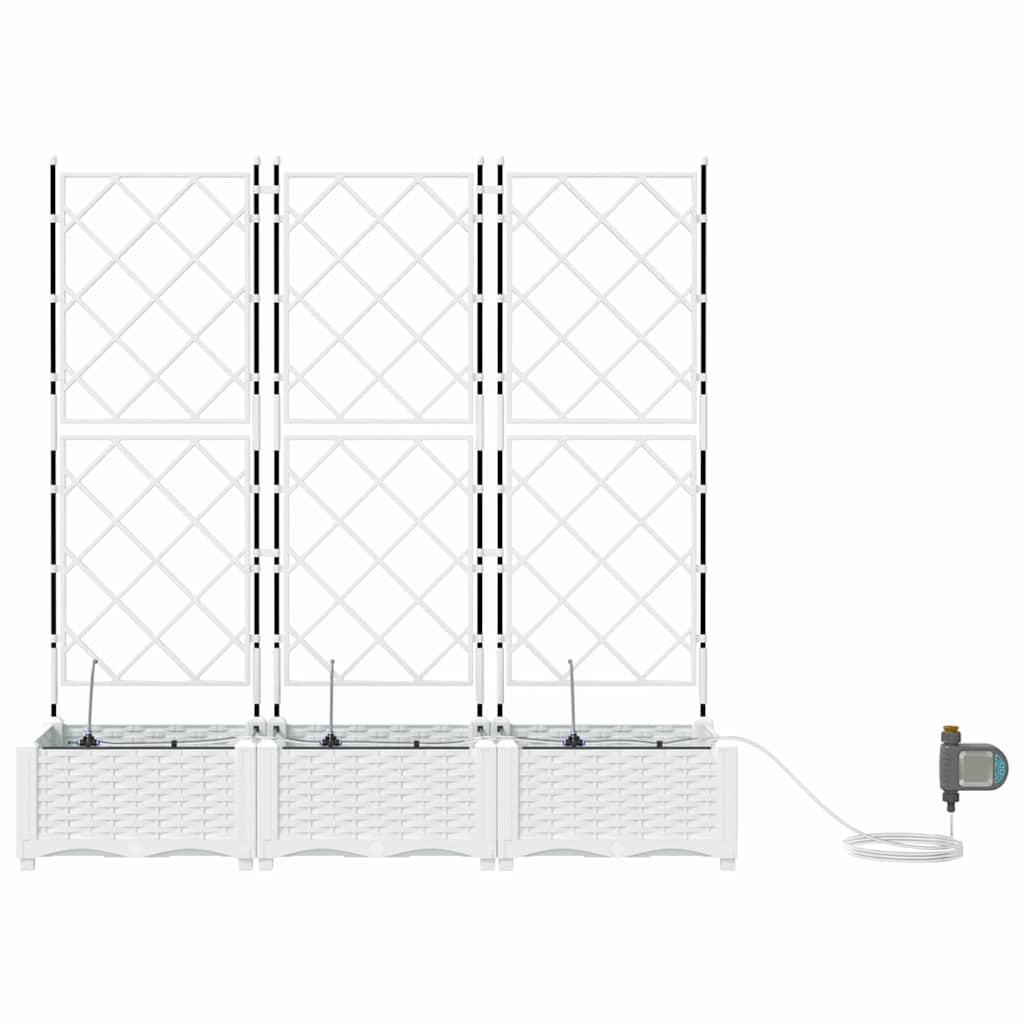 Hageblomsterpotte 3 stk. Hvit 120 x 40 x 126 cm PP