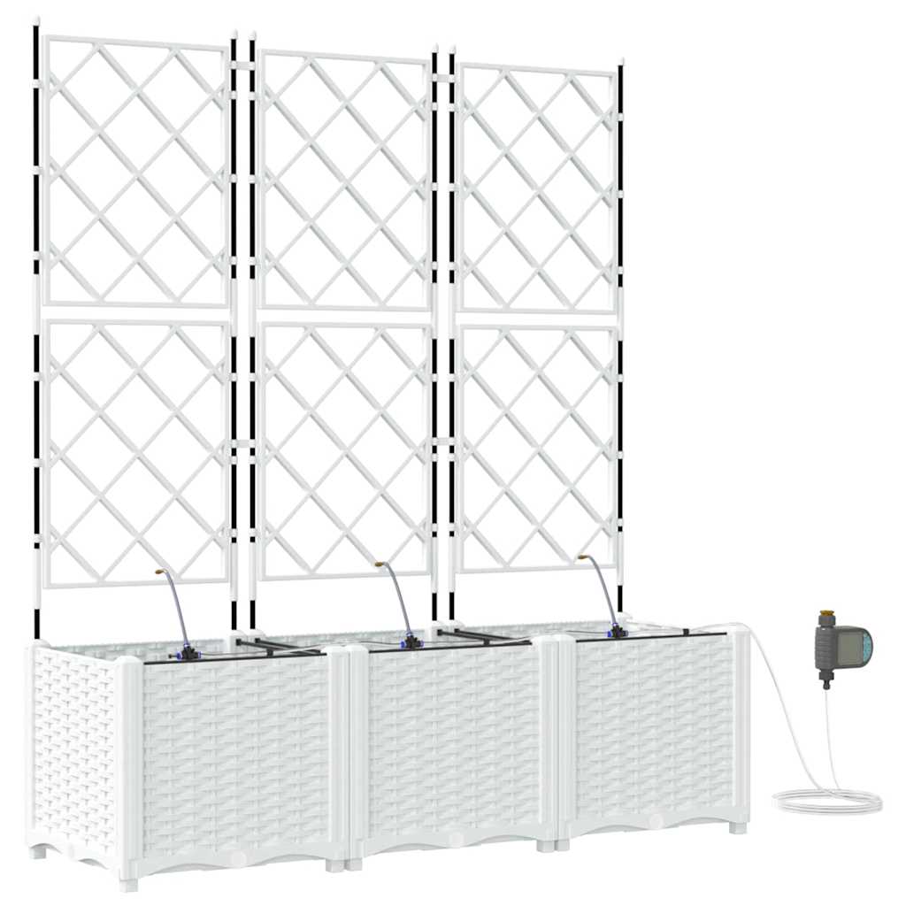 Hageblomsterpotte 3 pcs Hvit 120 x 40 x 142 cm Plast