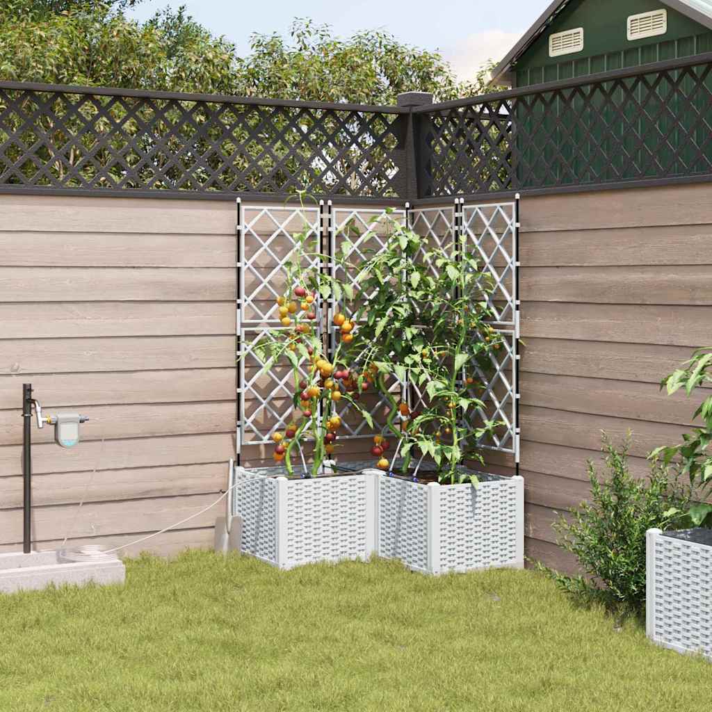 Hageblomsterpotte 3 stk. Hvit 80 x 80 x 142 cm PP