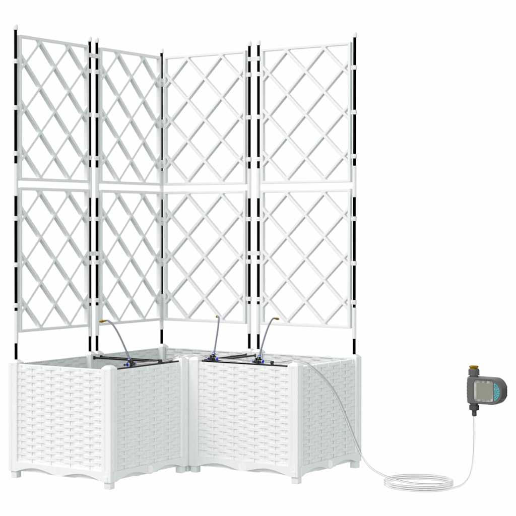 Hageblomsterpotte 3 stk. Hvit 80 x 80 x 142 cm PP