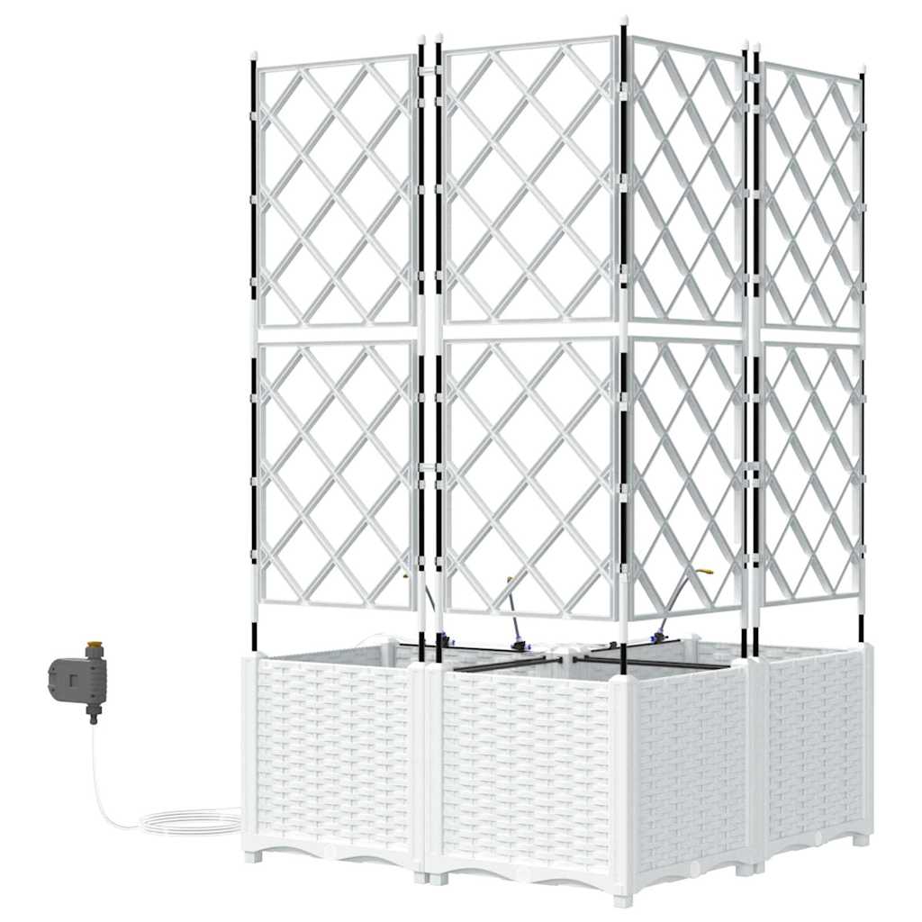 Hageblomsterpotte 3 stk. Hvit 80 x 80 x 142 cm PP