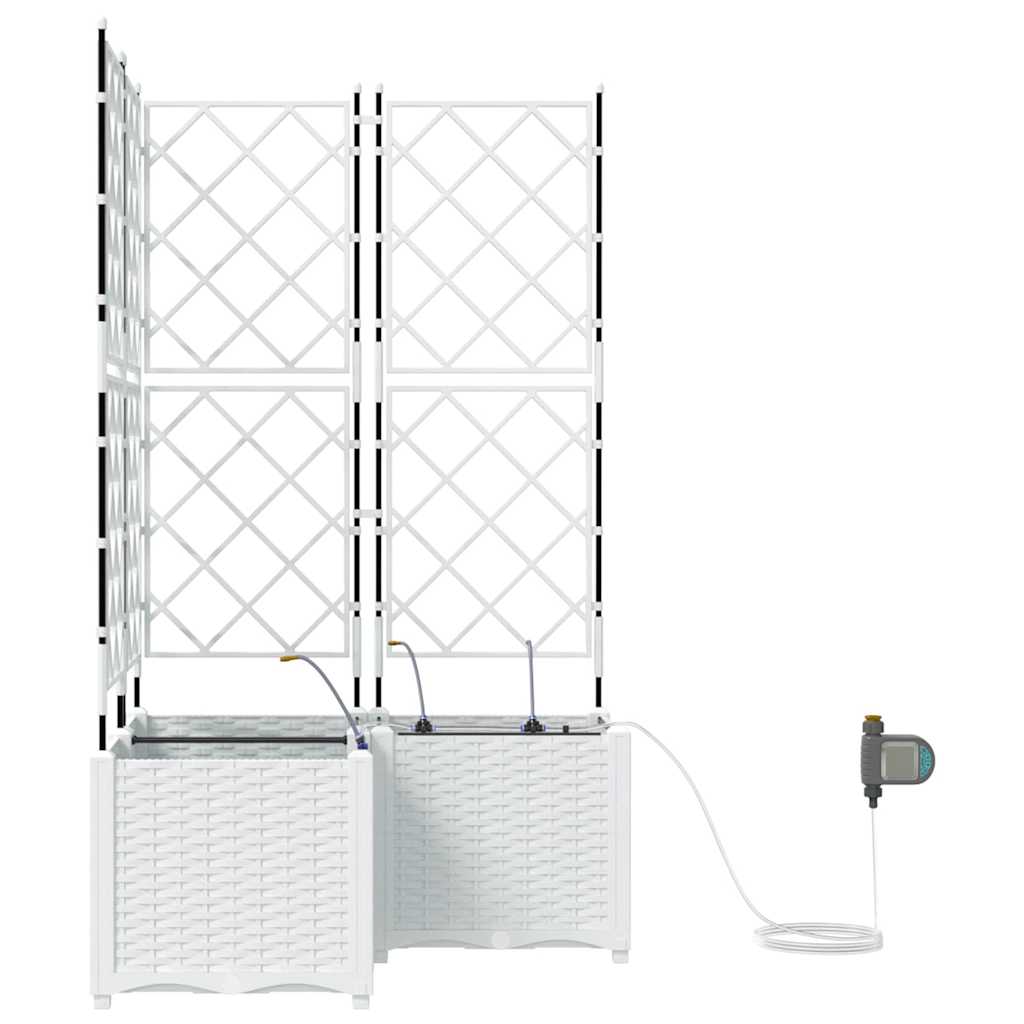 Hageblomsterpotte 3 stk. Hvit 80 x 80 x 142 cm PP