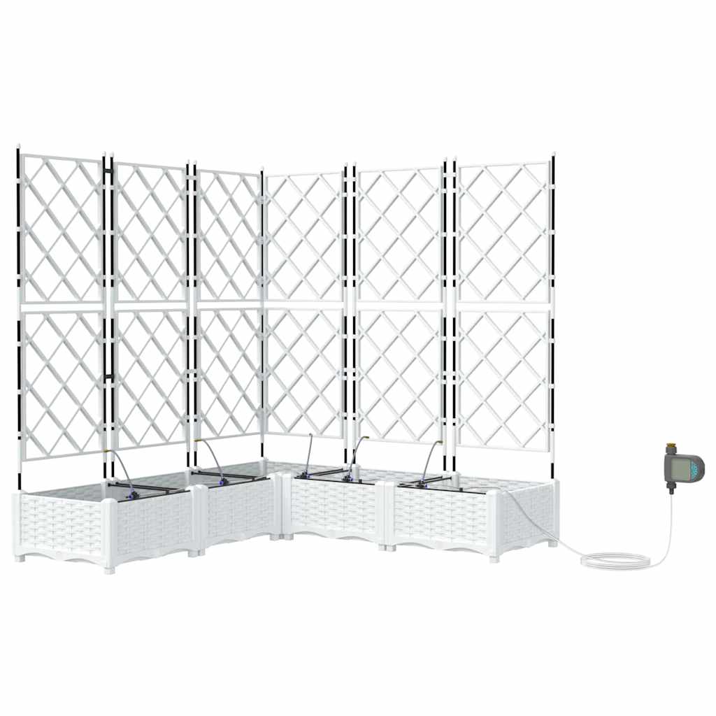 Hageblomsterpotte 5 stk. Hvit 120 x 120 x 126 cm PP