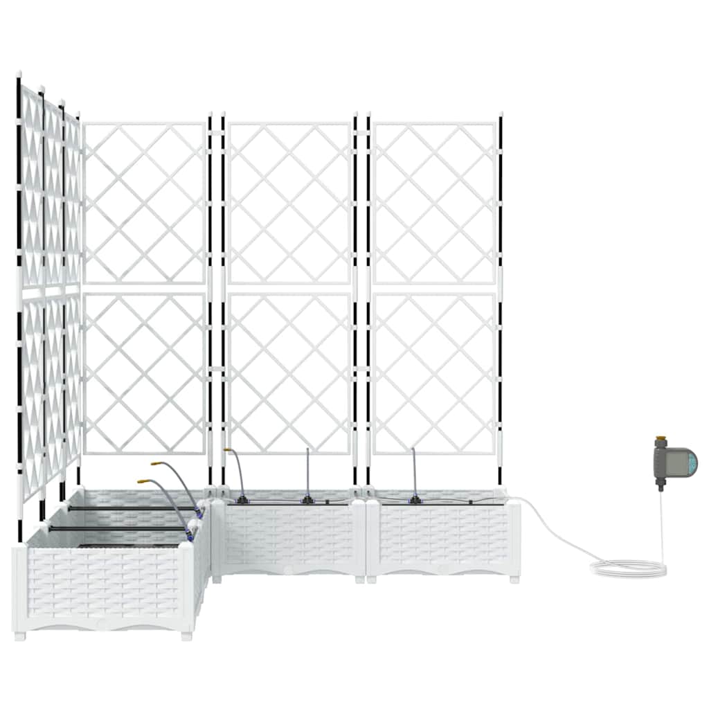 Hageblomsterpotte 5 stk. Hvit 120 x 120 x 126 cm PP