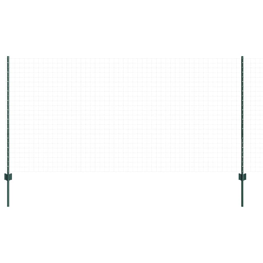 Innebygd gjerdepåle 5 pcs Grønn 160 cm Pulverlakkert stål