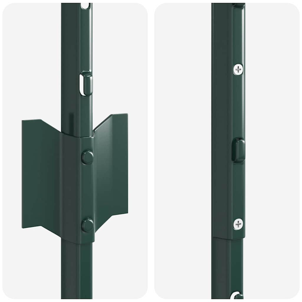 Innebygd gjerdepåle 11 pcs Grønn 180 cm Pulverlakkert stål