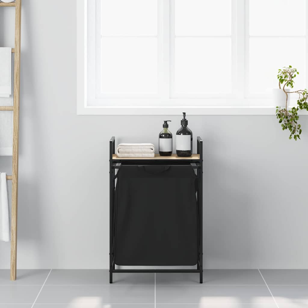 skittentøyskurv 1 rom med hylle sonoma eik