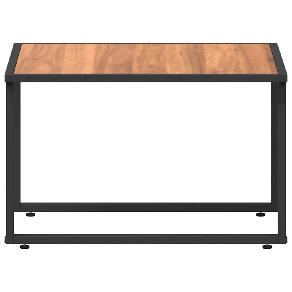 Kaffebord Svart og Brun 55 x 55 x 35 cm Pulverlakkert stål